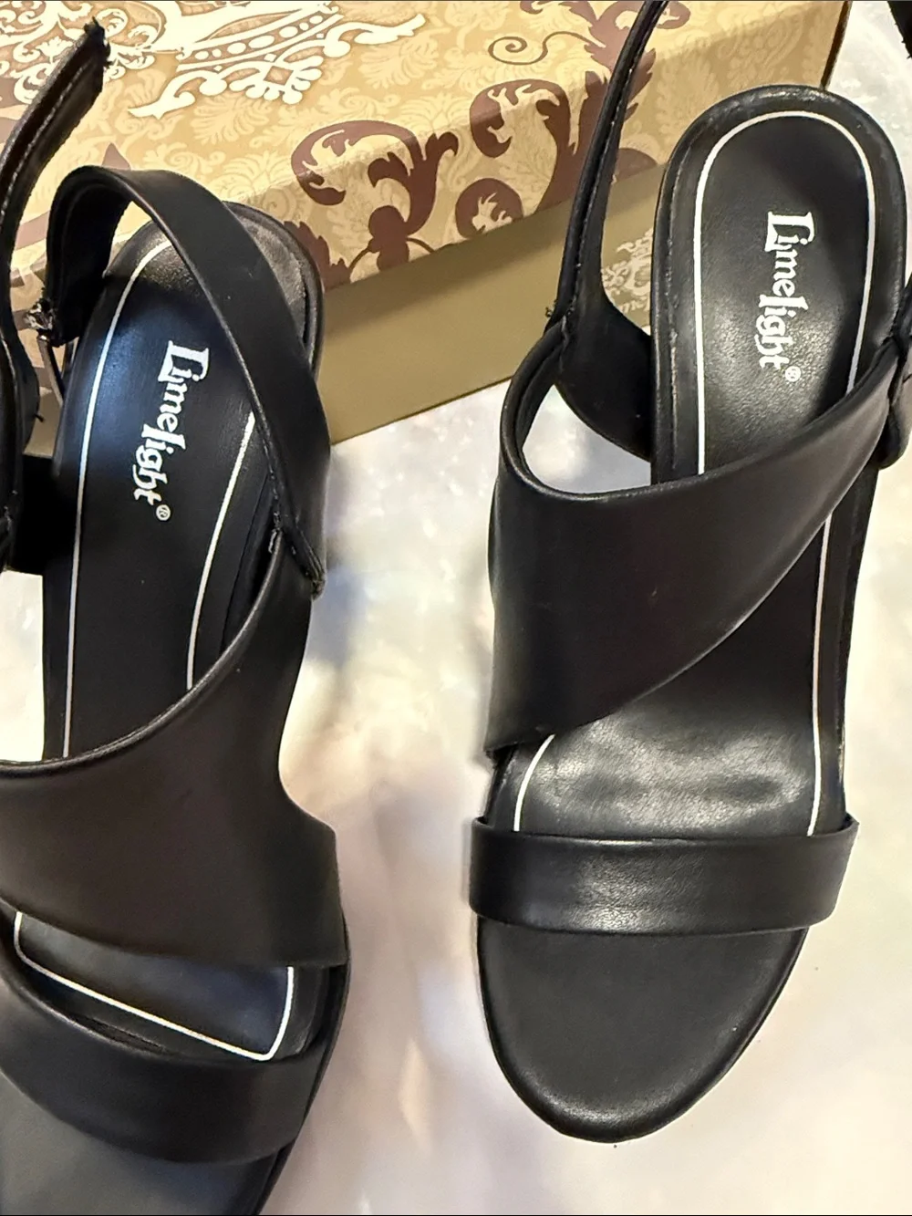 Limelight Black Crisscross Slingback Heels size 8